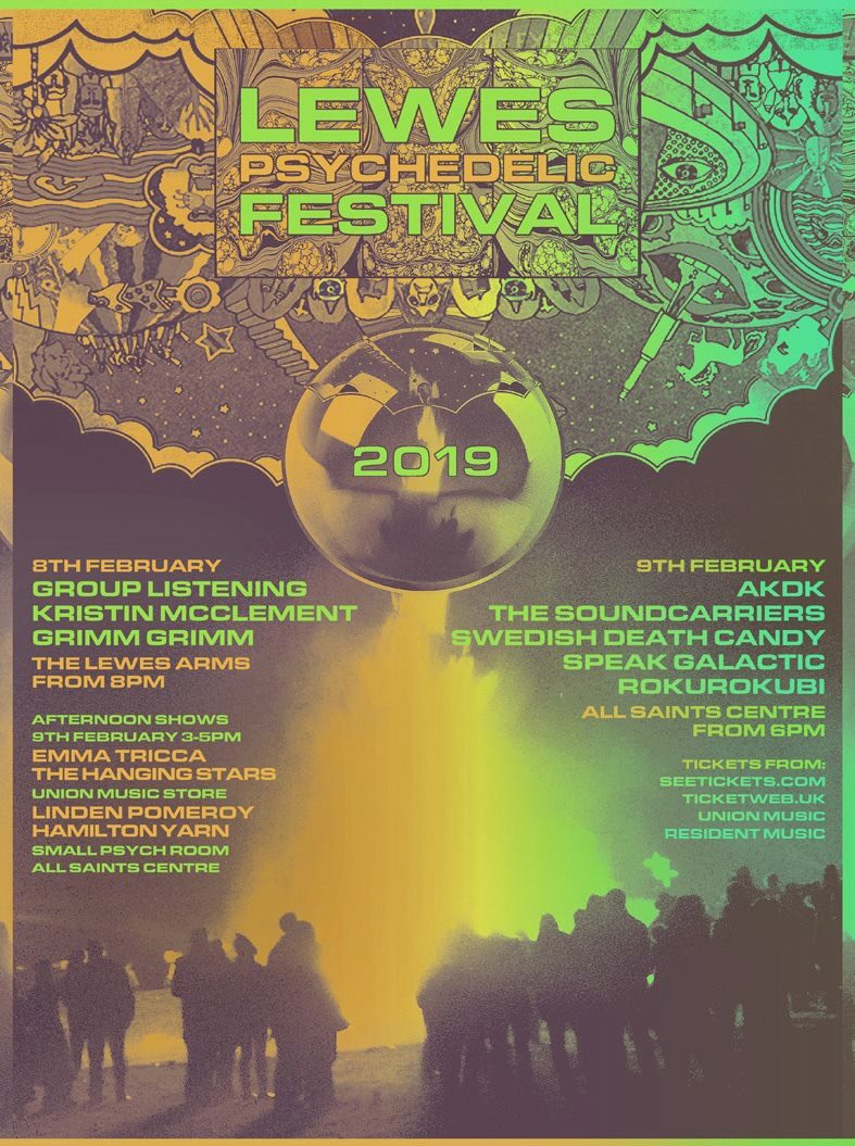 lewespsychfest's tweet photo. One ticket left for the Friday show, featuring Grimm Grimm, @group_listening and @K_McClement https://t.co/Wt2JPO2GoT