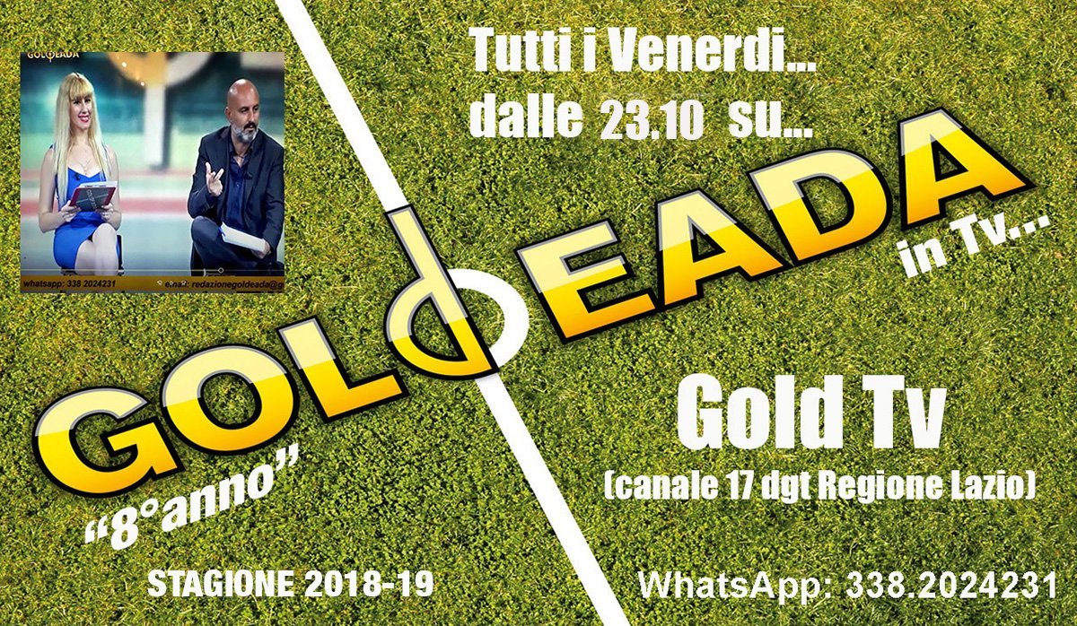 goldeada's tweet photo. Avviso ai Naviganti: Da stasera come ogni venerdi andra' in onda Goldeada in Tv con il NUOVO orario: si partira' con la diretta alle ore 23.10. Vi aspettiamo... #seriea #coppe https://t.co/6MHjDgMCD4