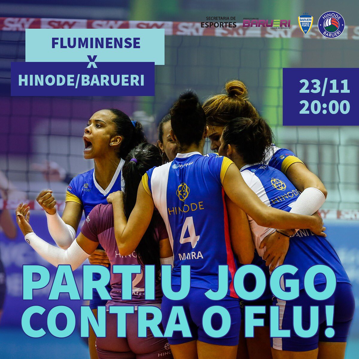 HinodeBarueri's tweet photo. Hoje tem jogão pela #SuperligaCimed, no Rio, contra o Fluminense, na Hebraica, com entrada gratuita! Quem não puder ver ao vivo tem a chance de acompanhar na Rádio Flu, no link https://t.co/vIMP9ejo2M. #HinodeBarueri #Hinode30anos #Volei https://t.co/3NeZuja5Kj
