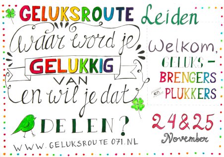 Heerlijk dat door heel #Leiden deze posters hangen #geluksroute071 
#sharingiscaring