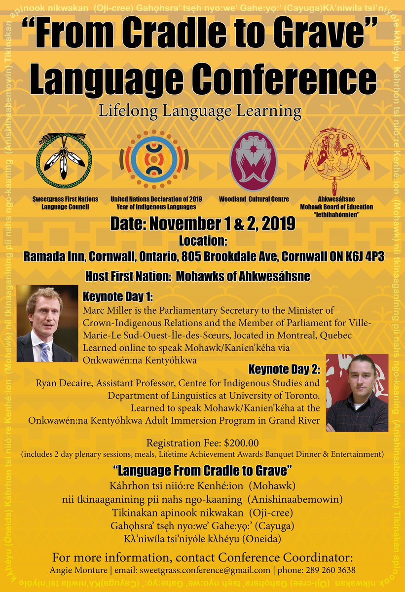 woodlandcc's tweet image. Next year&apos;s &quot;From Cradle to Grave&quot; Language Conference will highlight the importance of language preservation from birth and throughout life. 
#IndigenousLanguage #LanguageConference