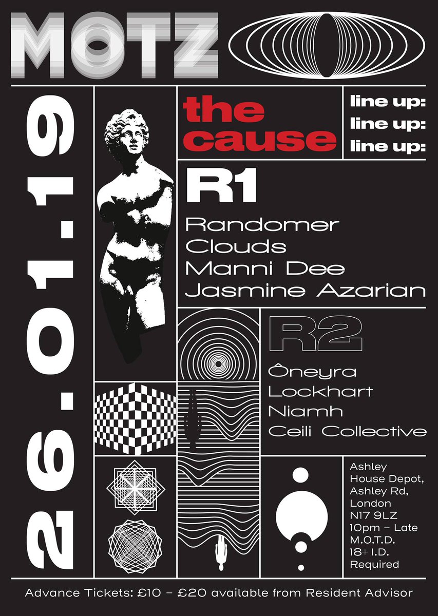 Our next London event has landed! We're hosting 2 rooms at The Cause with @RohanRandomer, <a href="/clouds/">Clouds</a>, @Manni_Dee, <a href="/jasmineazarian/">Jasmine Azarian</a>, <a href="/LockhartSDJ/">two-faced butch</a>, #CeiliCollective &amp; #Oneyra. Limited Black Fridays tickets online now 😈➡️bit.ly/2OYbHow