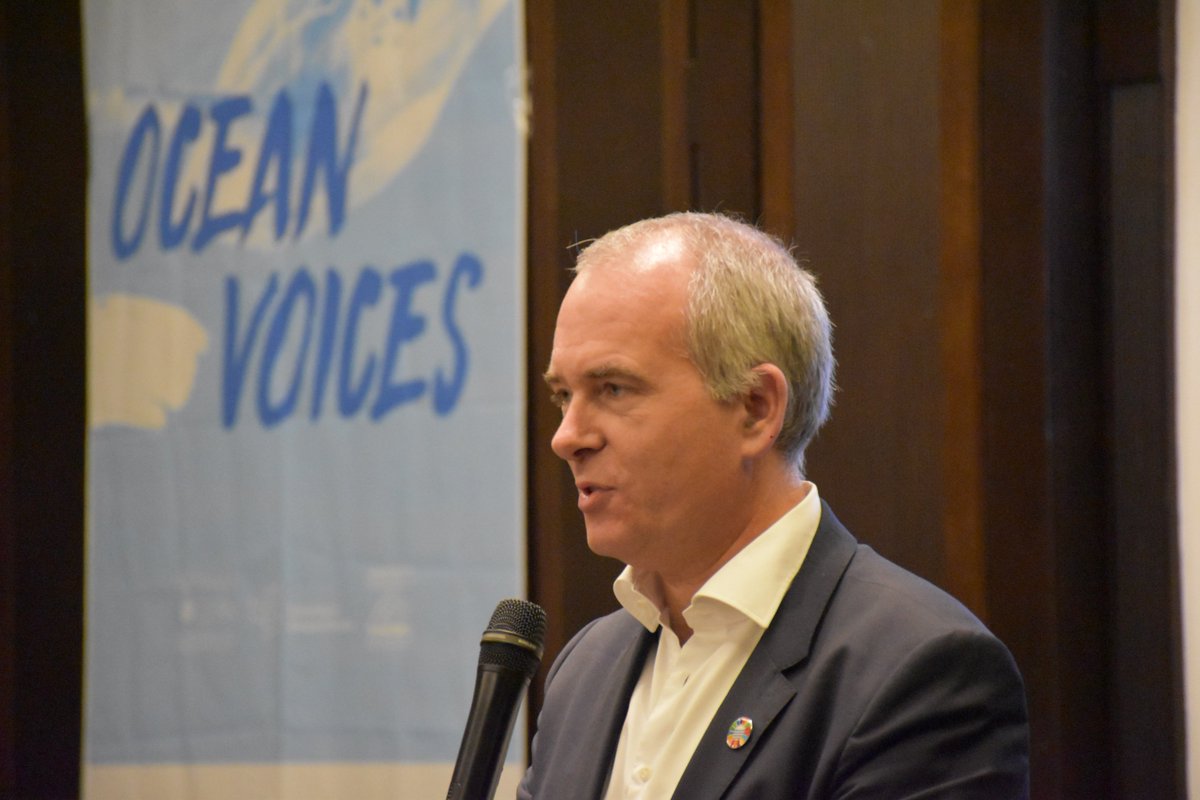 UNBiodiversity's tweet photo. 🌊 "Four of the targets under #SDG14, the only globally-agreed #ocean goal, expire in 2020."

-H.E. Ambassador Tomas Anker Christensen (@DKAMBinEgypt), Ambassador of 🇩🇰#Denmark to 🇪🇬#Egypt looking forward to post-2020 moment at the closing of @CBDOceanVoices during #EgyptCOP14 https://t.co/pnPsnr1wLN