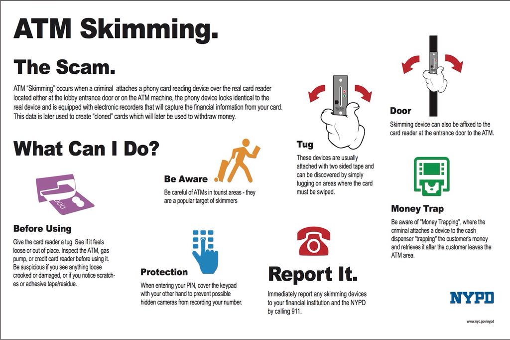 NYPD 120th Precinct on Twitter "Some Crime Prevention tips for using the ATM. ATM “Skimming