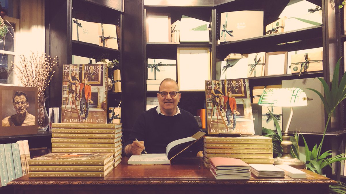 James Reginato paid us a visit this afternoon to sign lots of copies of Great Houses, Modern Aristocrats.