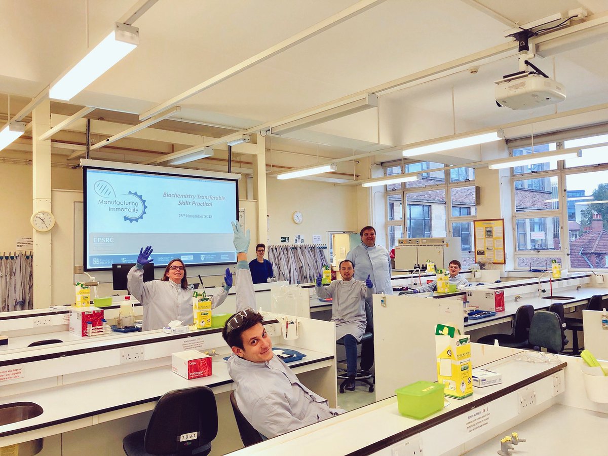 Day 3 of Manufacturing Immortality consortium meeting. PDRAs are getting one day experience as Biochemist. Science for everyone!