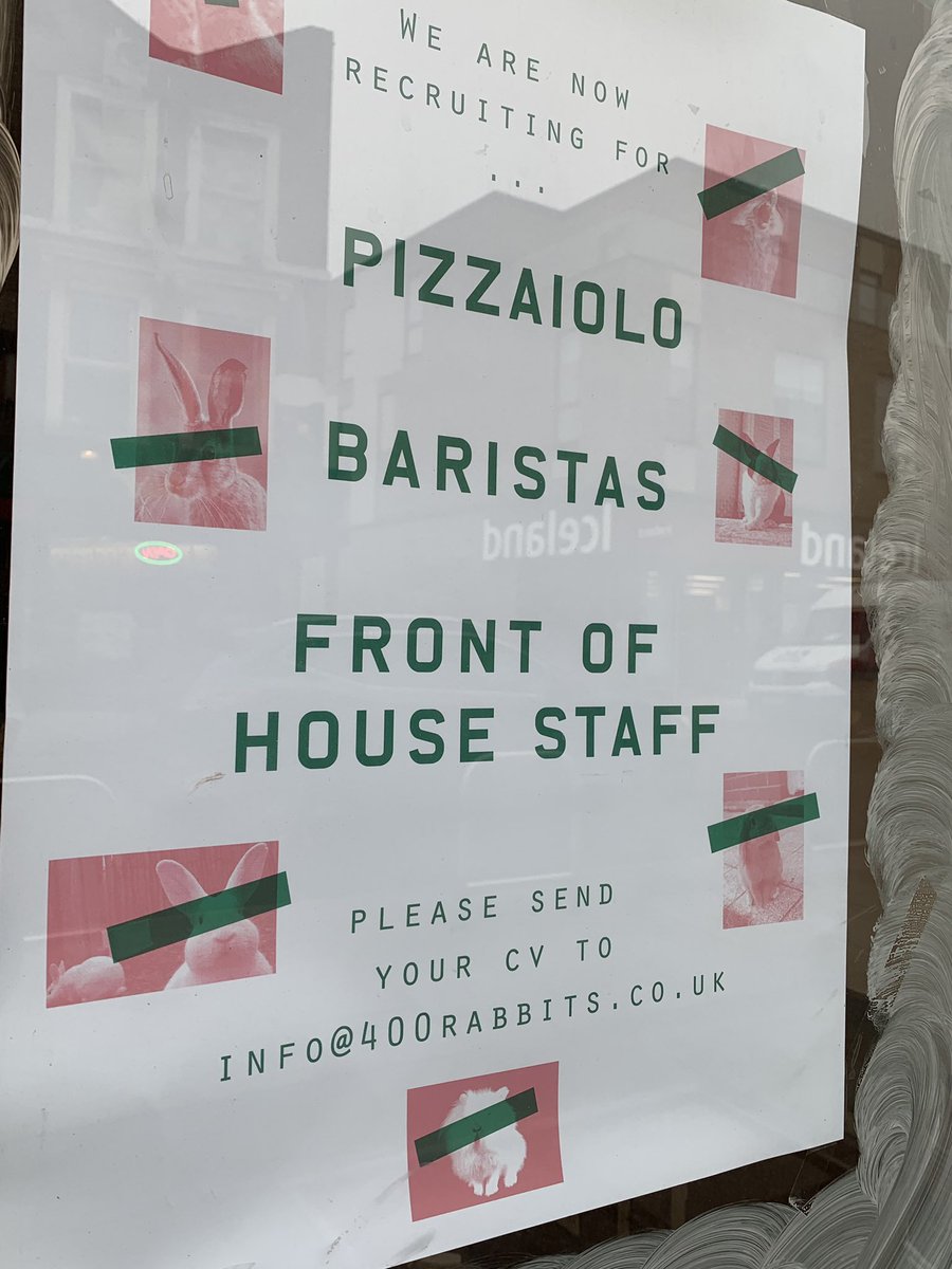 Looking for work in #westnorwood? Someone may be looking for YOU! #400rabbits #pizza
