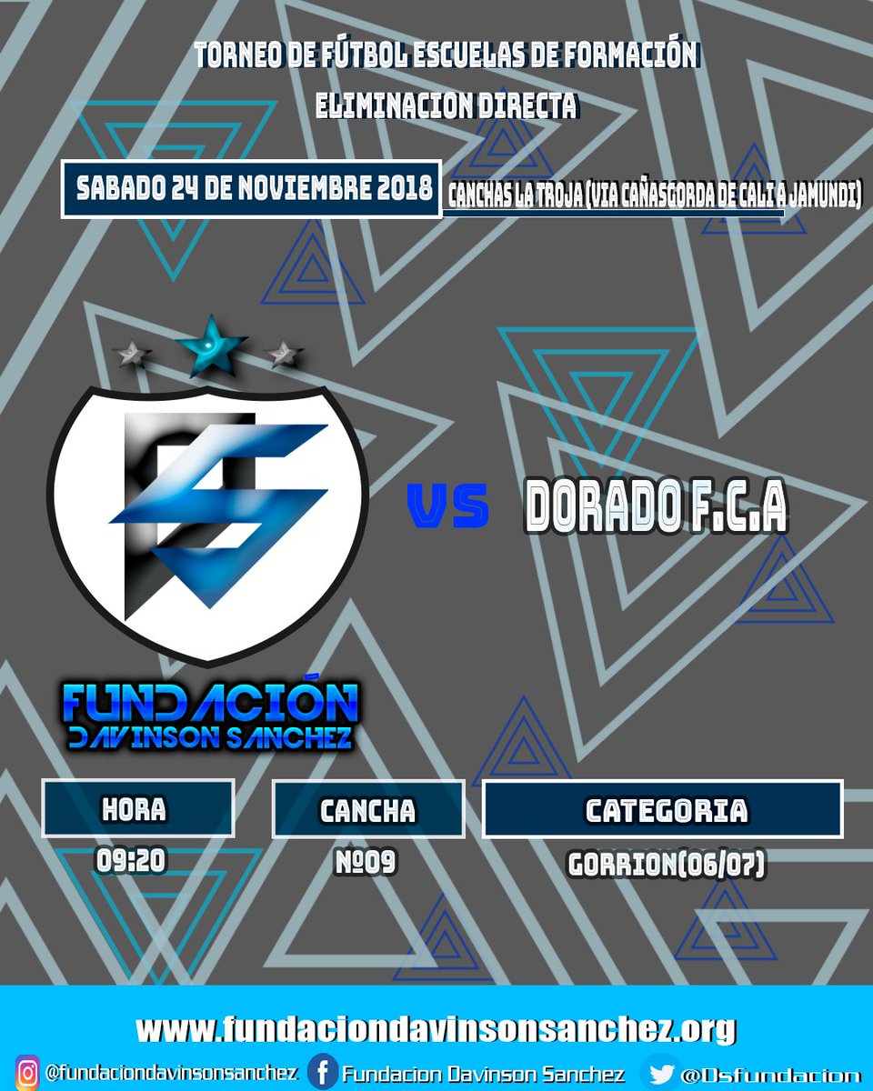 Dsfundacion's tweet photo. Este fin de semana nos jugamos la clasificación 💪🏾💪🏾💪🏾...@Dsfundacion @daosanchez26  #gofundaciondavinsonsanchez #vamosfundaciondavinsonsanchez #FundacionDavinsonSanchez #Futbolespasión #Juntosporelfuturo  #Esfuerzo #Union #superación #familia😍 https://t.co/r3k1xdbNa7