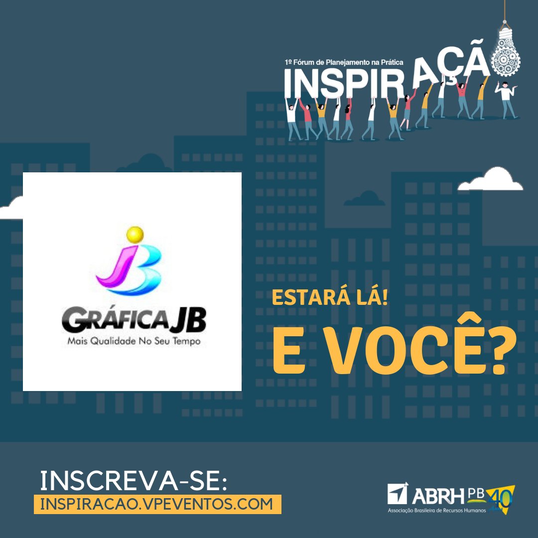 É amanhã! Está chegando a hora de você planejar seu 2019 com as melhores práticas! A Gráfica JB, que atua há 25 anos praticamente em todo Nordeste e hoje figura entre as maiores gráficas do país, apoia o 1º Fórum de Planejamento na Prática. #inspiracao #graficajb #abrhpb