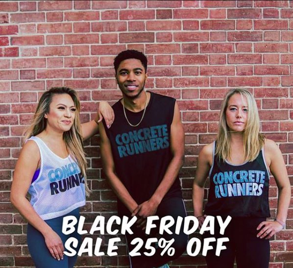 ConcreteRunners's tweet photo. Black Friday Sale: Save 25% off - https://t.co/Rvq5p43nEa https://t.co/U0OsiekB4y