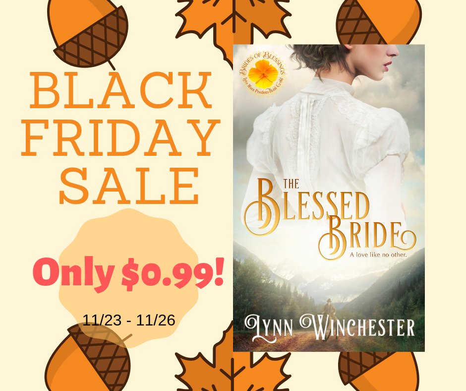 Black Friday #Sale!

Pick up #bestselling THE BLESSED BRIDE for only #99cents!

amzn.to/2CGduJs

#AmericanHistorical #Romance #BridesofBlessings #BlackFriday2018