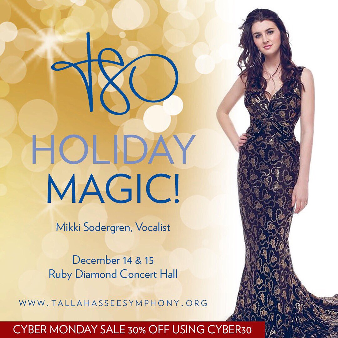Mark your calendar! This CYBER MONDAY take 30% off your Holiday Magic! tickets! Use code CYBER30 at checkout on Monday Nov. 26 only.
.
.
.
.
#cybermonday #bargain #bargainhunter #holidays #holidaymagic #myTSO #tallahasseesymphony #cheer #festive #hollyjolly #deckthehalls #music