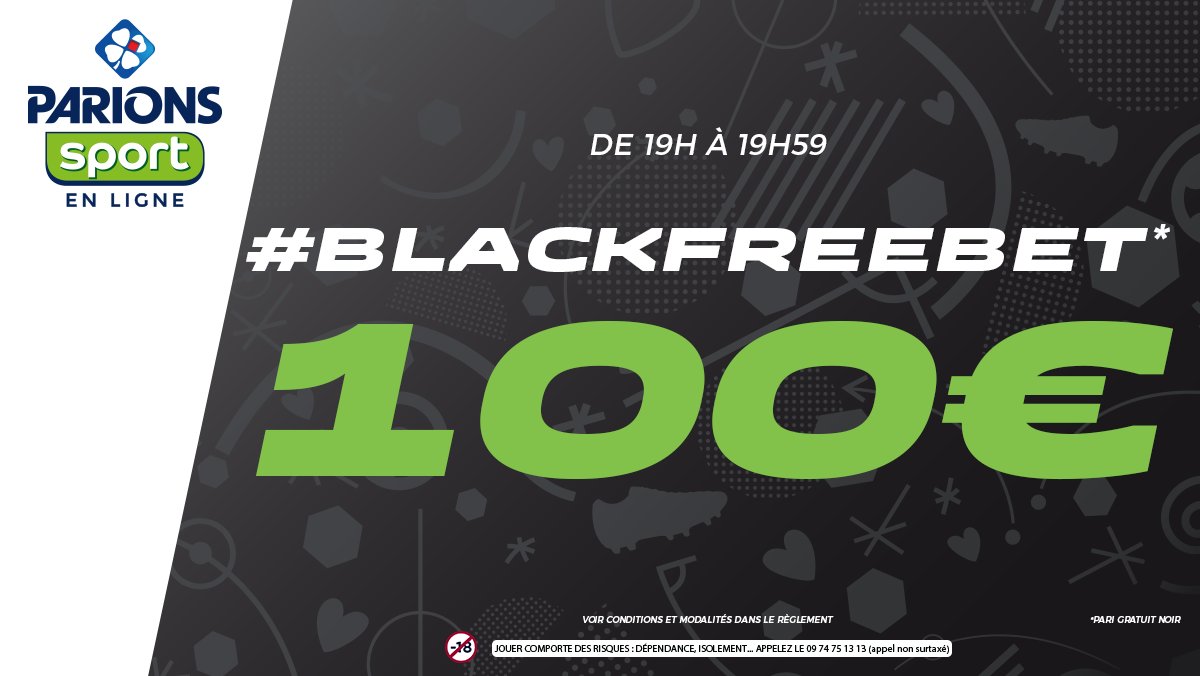 ParionsSport's tweet photo. C’EST. LE. DERNIER. #BLACKFREEBET DU. JOUR ! Pour tenter de le gagner RT ce tweet et follow @ParionsSport avant 19h59  ! Tirage au sort vers 20h (et après on rentre chez nous et c’est le CM du soir qui reprend la main pour OL-Sainté qui annoncera le gagnant)
#EnLigne https://t.co/uC7LLsGPC4
