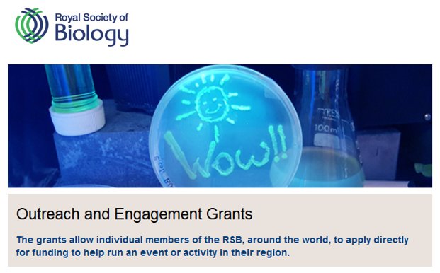 Amanda Hardy (@amandachemist) on Twitter photo Up to £500 <a href="/RoyalSocBio/">Royal Society of Biology</a> outreach and engagement event and activity #grants in 2019 grant scheme. Apply by 15th December 2018. Full details and application online at rsb.org.uk/get-involved/g… Up to £500 <a href="/RoyalSocBio/">Royal Society of Biology</a> outreach and engagement event and activity #grants in 2019 grant scheme. Apply by 15th December 2018. Full details and application online at rsb.org.uk/get-involved/g…