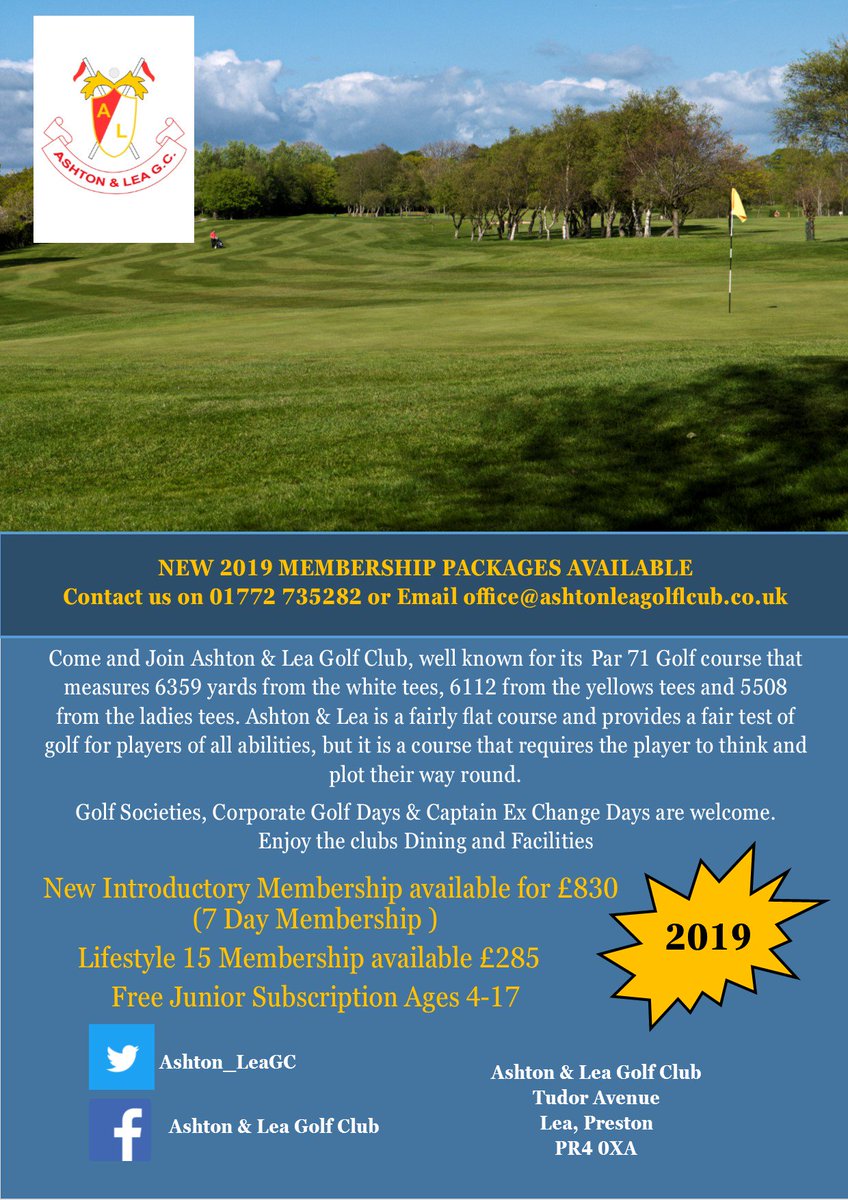 ⛳2019 Membership Offers ⛳

Membership Packages Available, Please don't hesitate to contact the club via phone or email and enquire to join today.