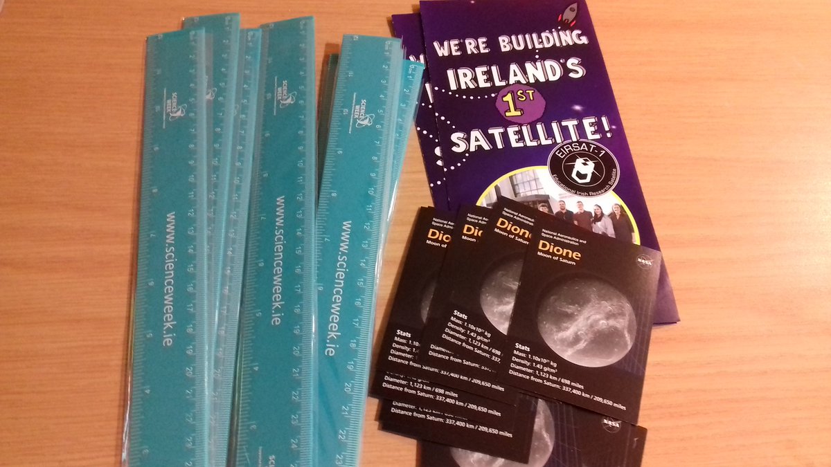 skysketcher's tweet photo. Lots and lots of #DeadlyMoons produced by 3 groups @NMIreland Turlough Castlebar. #ScienceWeek rulers #NASA moon cards and @EIRSAT1 leaflets #Mayo https://t.co/4EtRmXKFOB