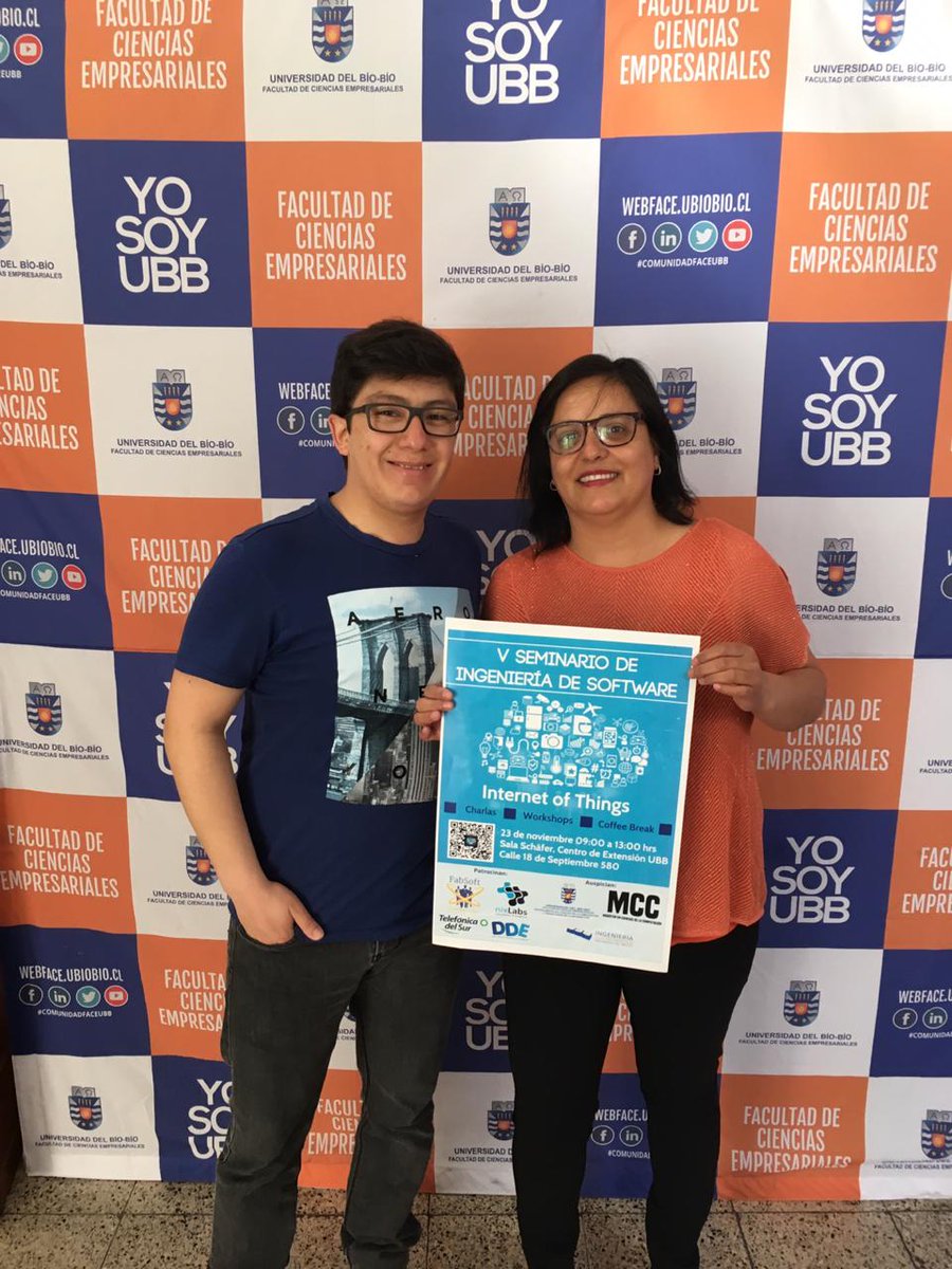 PaolaSaldiasUBB's tweet image. Lleno completo en Seminario de Ingeniería de Sofware &quot;IOT:Internet of Things&quot; . Tutores y tutorados prestos a adquirir y refrescar sus conocimientos #4taInducciónUBB #Jornadamotivacional @YoSoyUBB @faceubb @UbbSomxsTodxs @m_informaticas