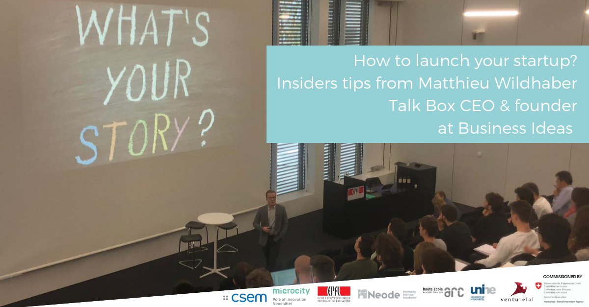 How to launch your startup ? About 70 aspiring #entrepreneurs are eagerly taking notes at #BusinessIdeas <a href="/MicrocityNE/">Microcity Neuchâtel</a>, carefully listening to Matthieu Wildhaber of Talk Box share his tips on #entrepreneurship and experience on #publicspeaking. #SwissStartups