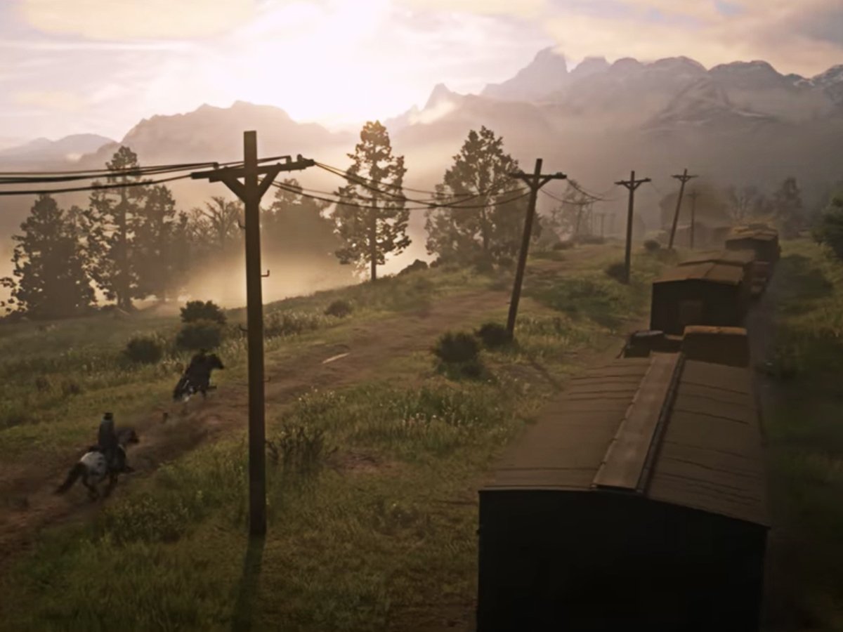 PlayStationES's tweet photo. ¡Bandolero bájate del tren del #RDR2, tómate un tentempié y sigue disfrutando de tu #PlayWeekend! 🚂🎮 https://t.co/avrnHqfjoz