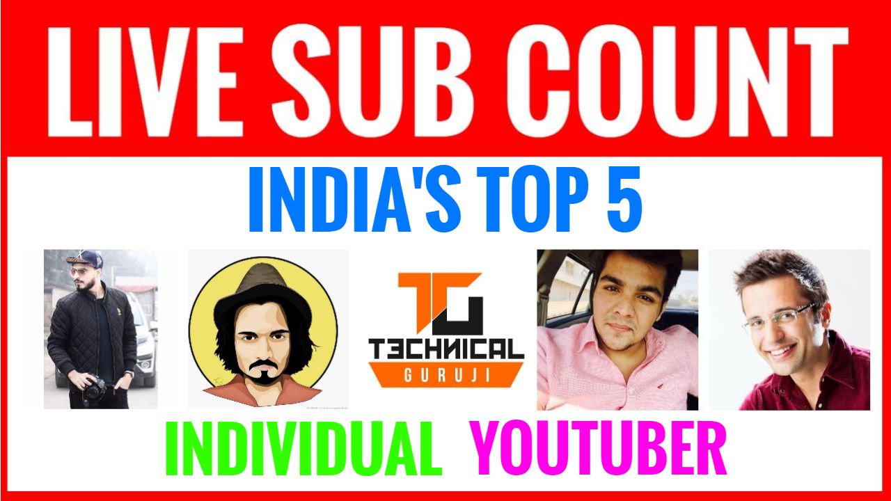 LIVE on X: Watch the LIVE sub count of India's top 5 individual  rs -  . . . # #LiveStream  #LiveStreaming #LIVE #BBKiVines #AmitBhadana #AshishChanchlani  #TechnicalGuruji #SandeepMaheshwari #LIVE