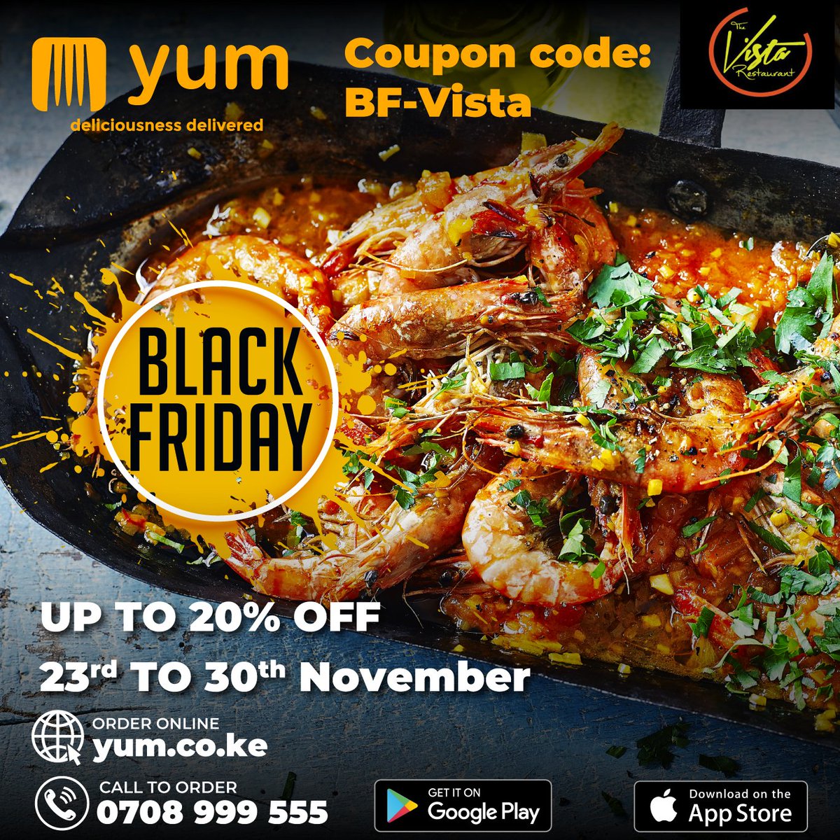 HotelEmeraldNBO's tweet photo. Its all about Black Friday here at Vista order with us through yum and get to enjoy amazing discounts📞0716228302 for orders
#blackfriday #yummy #amazingdeals 
#Nairobi https://t.co/UQoP06n5a6