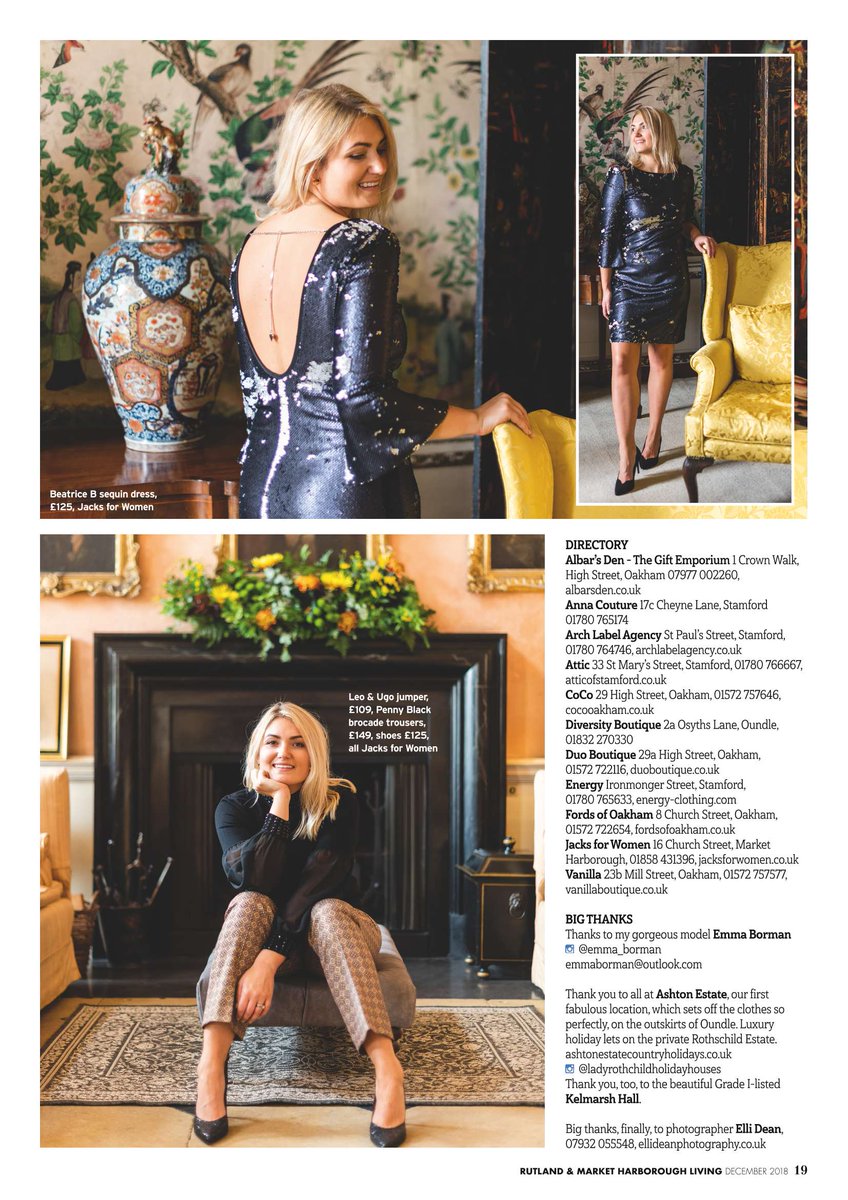 Such beautiful fashion photography by <a href="/ellidean/">MissT</a> (styling by <a href="/SallyStill/">Sally Stillingfleet</a>) for the December issue of the magazine. Black Friday offers are super tempting, but don't forget there are fantastic boutiques right on our doorstep too. #shoplocal <a href="/Jacksforwomen/">Jacks for Women</a> <a href="/DuoOakham/">Duo Boutique Oakham</a> <a href="/VanillaOakham/">Felicity</a>