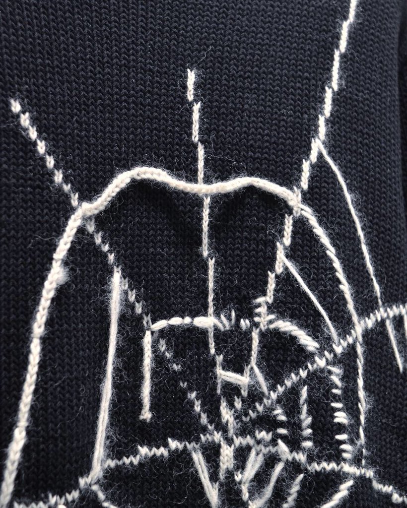 Yohji Yamamoto BLACK Scandal クモの巣 刺繍 ニット BLACK SCANDALより蜘蛛の巣刺繍のニットシリーズです。左・中は