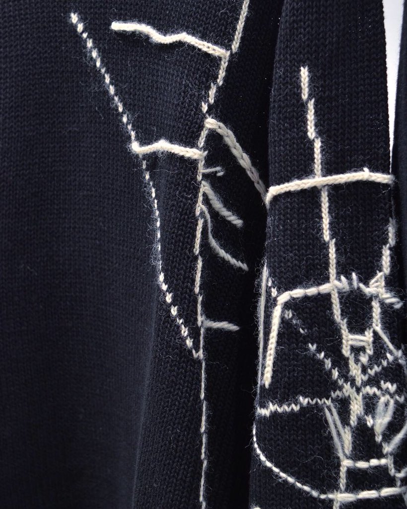 Yohji Yamamoto BLACK Scandal クモの巣 刺繍 ニット BLACK Scandal Yohji Yamamoto 蜘蛛の巣 ニット