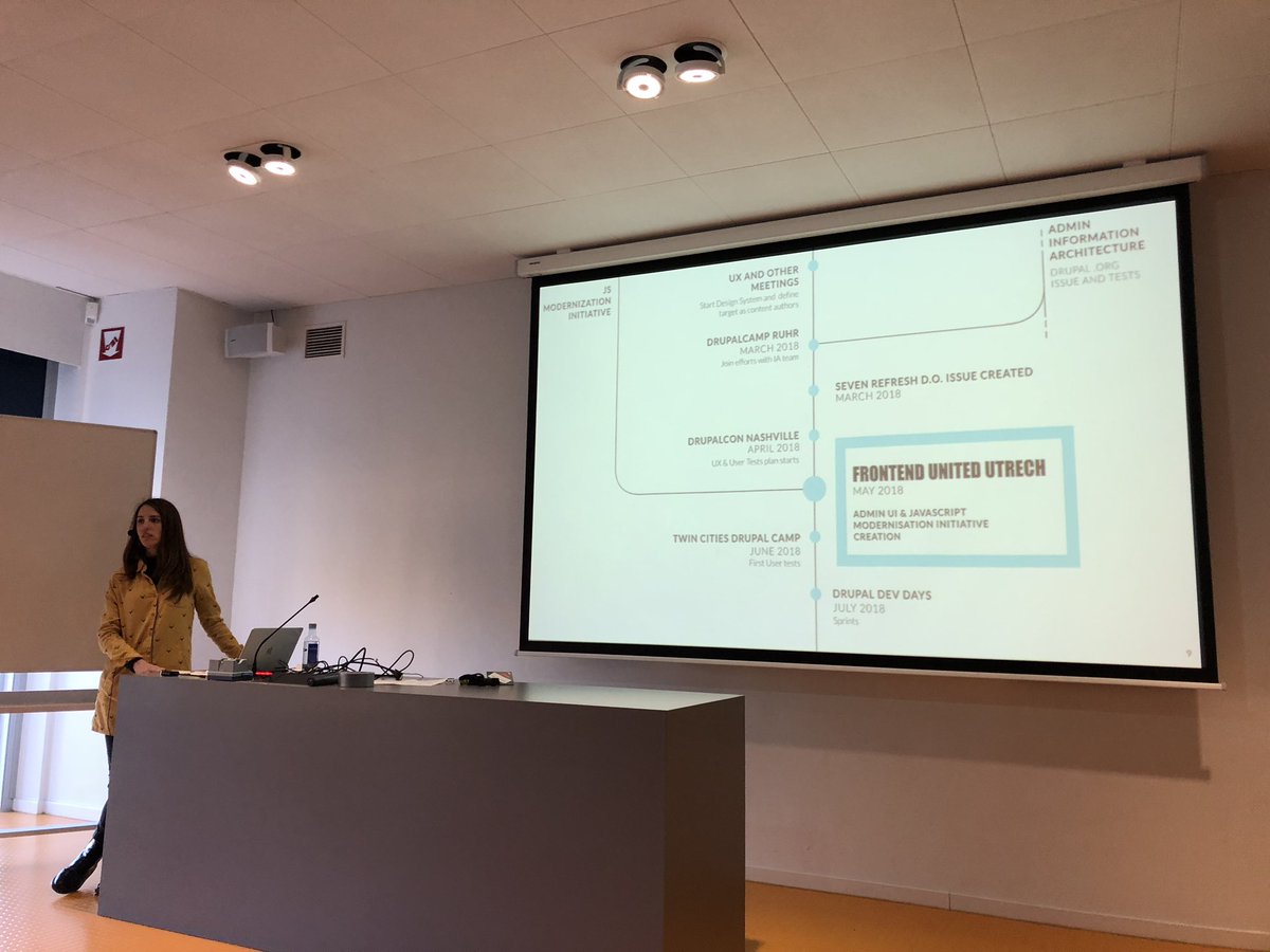 marloes_bosch's tweet image. Good to hear from @chumillas that @frontendunited has an highlighted role in the timeline of the new Drupal admin UI. #drupalcampbe #fuutrecht