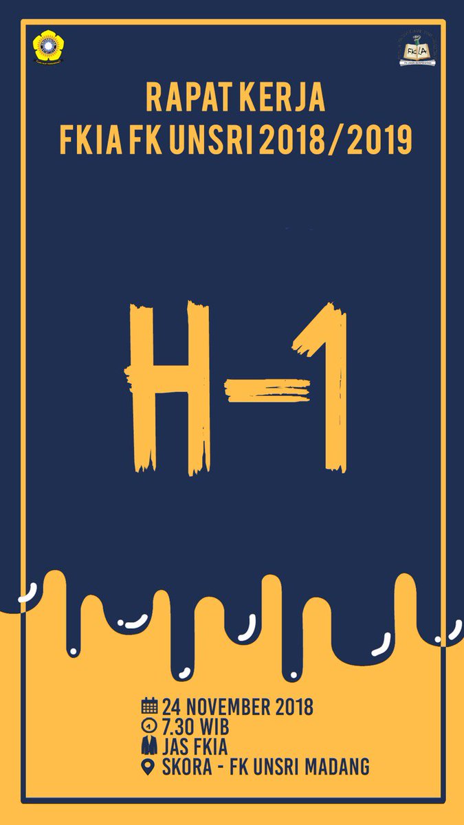 BESOK! RaKer FKIA yang ditunggu-tunggu akan diadakan di ruang SKORA, FK Unsri Madang. Jangan lupa besok bangun pagi untuk hadir di RaKer✨ Semangat untuk FK Unsri Berprestasi💪 #FKIAFKUnsri #FKUnsriBerprestasi