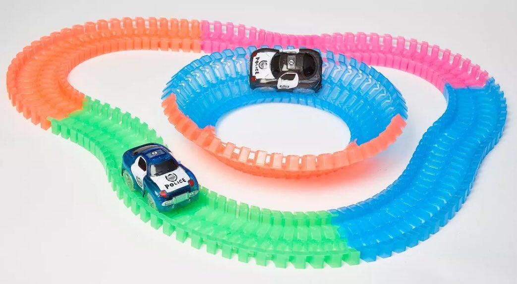 StockGot's tweet photo. Glow in the dark DIY race track with 2 light-up cars! COLOURFUL FLEXIBLE RACE TRACK WITH 2 LED CARS #BlackFriday2018 #FridayMotivation #Christmasgifts https://t.co/X8XGT5NVE7 https://t.co/Bsp6D5b5ez