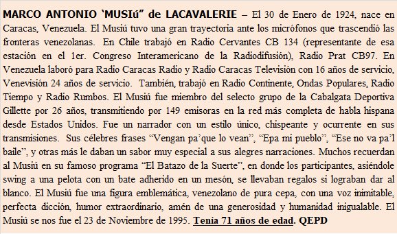 pretty_evely's tweet photo. ¡RECUERDOS! En Nov. 23, 1995 se nos fue nuestro ídolo Musiú Lacavalerie. Por coincidencia, se cumplen 23 años de su partida. El Musiú fue prototipo del venezolano alegre, audaz, inteligente, humilde... dentro de tantos dotes que tuvo. Así lo recordamos en esta sinopsis. QEPD 🙏 https://t.co/np8vclfiJ3