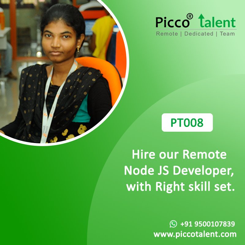 TalentPicco's tweet image. #Remote_NodeJS_Developer available for immediate hire. The hashtag#remote_developer can come on-board within 72 hours and start working on your project. Visit piccotalent.com or call or whatsapp +91 9500107839
#remoteteam #remotework #itdevelopement #nodejs #remotenodejs