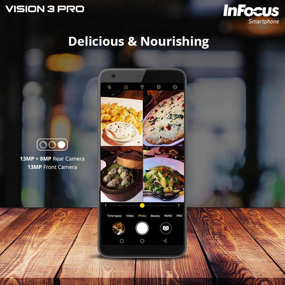 InFocus_IN's tweet image. #InFocusVision3Pro is loaded with rich camera features. Reel in food, fun to show how #Foodie &amp;amp; funny you are #SundaySupper? Best selected #FoodPics will be shared on our timeline.