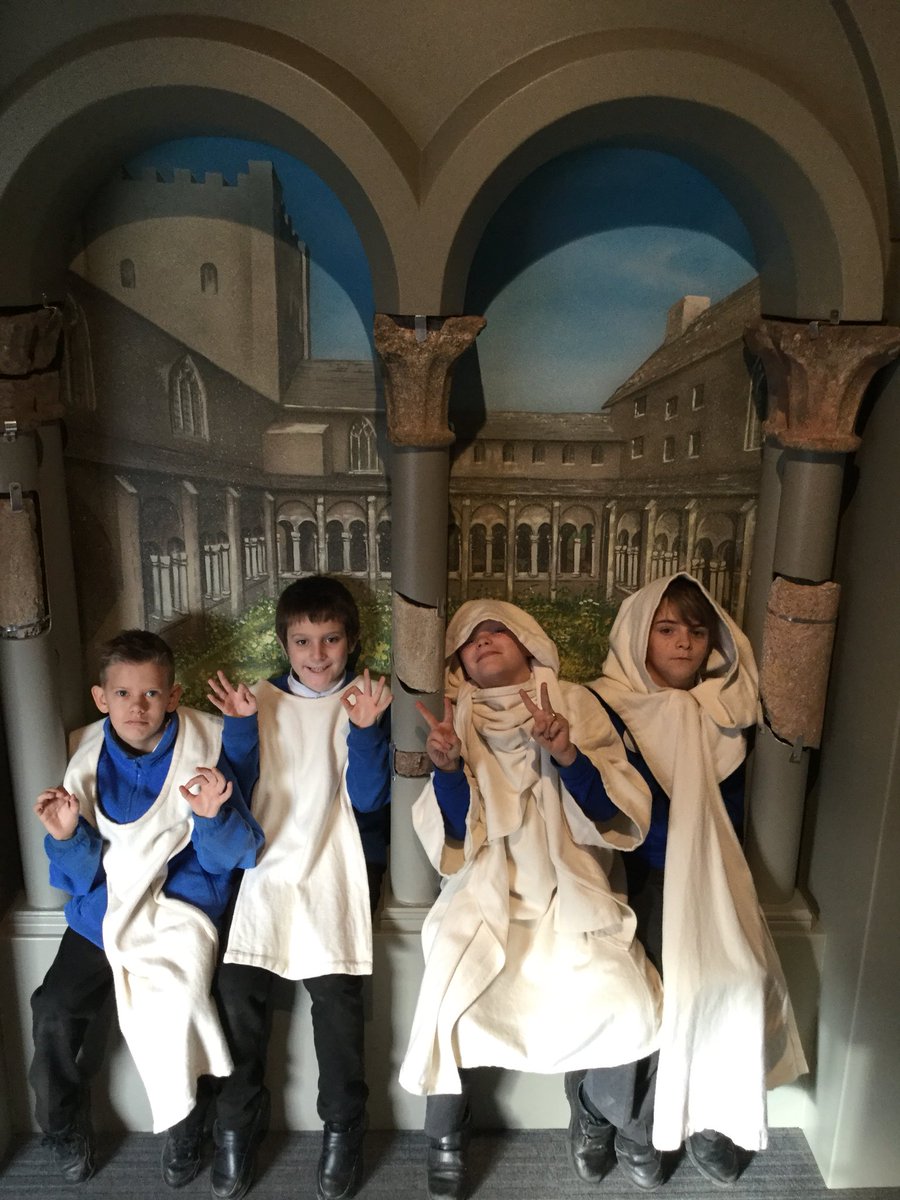 TorreAbbey's tweet photo. We are learning about the history of @TorreAbbey by dressing up as monks #TakeoverDay #kidsinmuseums https://t.co/oimBXVYQku