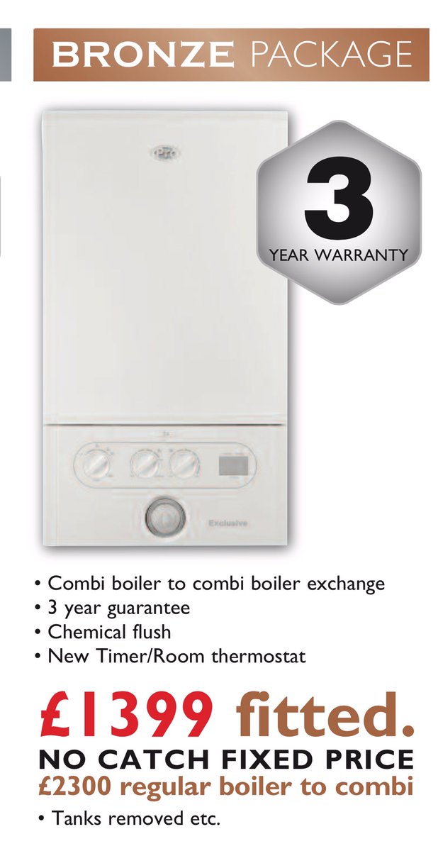 Black Friday ! Buy a new boiler today and get £100 discount and up to 10 years free servicing. Buy on line with fixed price boilers on propropertyltd.co.uk worth upto £970 !! Today only. Just pay a deposit.