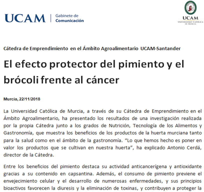 Salud_21's tweet photo. El #efectoprotector del #pimiento y el #brócoli frente al #cáncer. #Nutrición #Alimentación #Oncología #Gastronomía #Gastrolab @UCAM_Investiga @UCAM_Alimenta @UCAMGastronomia https://t.co/AIw2tmr7oV