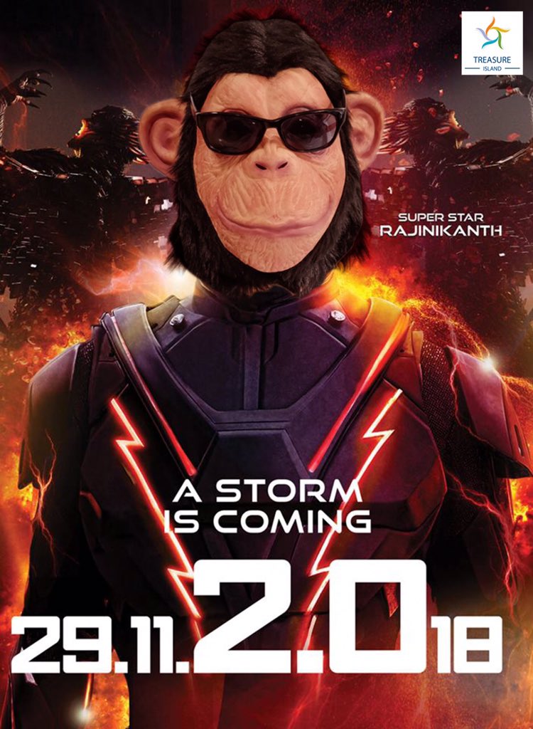 TI_Indore's tweet photo. Oh god, now he’s gone and done his monkey business on #Thalaiva’s poster! Just what’s going on
here?!
#Monkey #PosterMonkey #GoingBananas #TreasureIslandMall #TIIndore #Indore https://t.co/eog51I3hg8