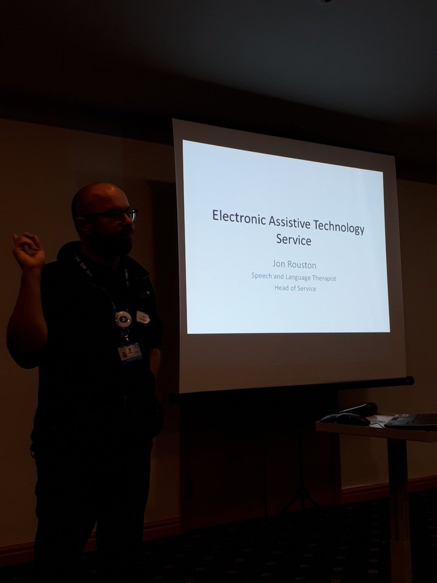 LincsCTherapy's tweet photo. Lincolnshire's Jon Rouston (SLT) teaching us all a bit about Electronic Assistive Technologies #lincscpday18 @LincsCommHealth @ULHT_News #cpday #mdtworking https://t.co/eXCQoU3CHN