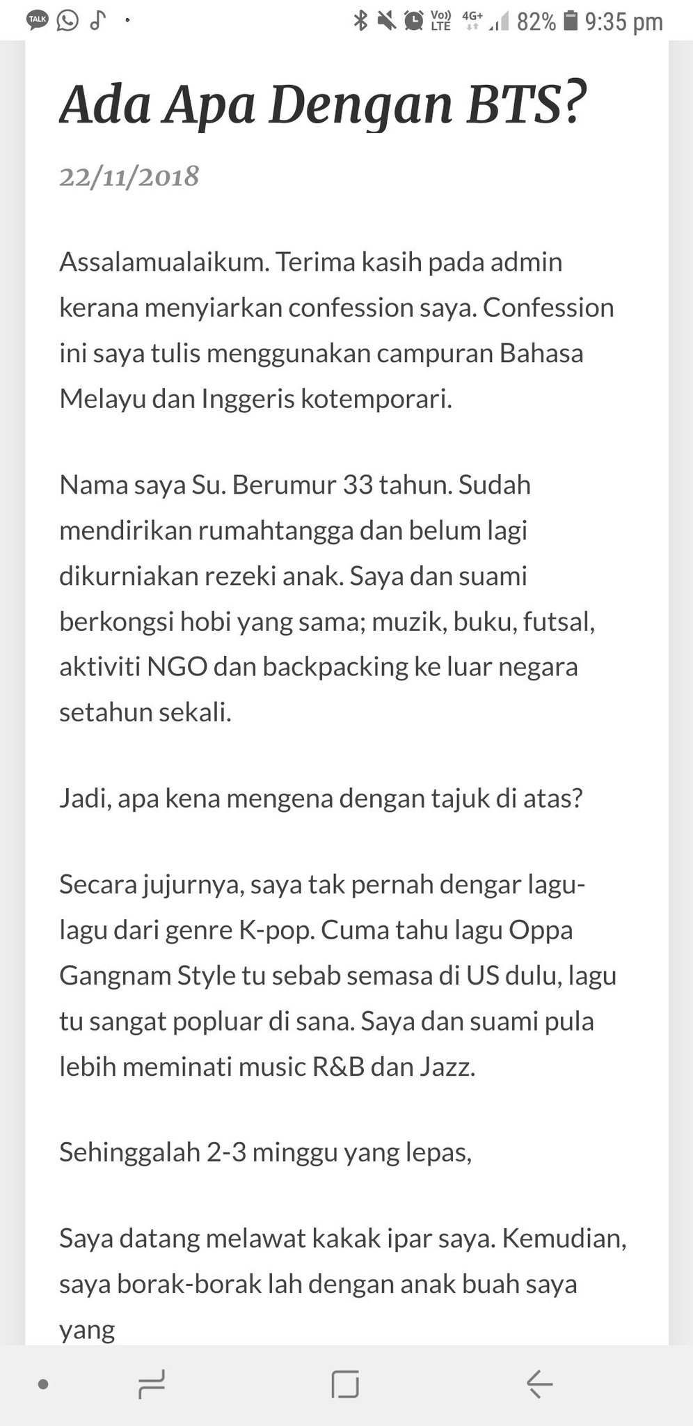 띵동 On Twitter Memalam Weekend Ni Officemate Tiba2 Share A Link From Iiumconfession Bertajuk Ada Apa Dengan Bts It S A Good Read I Really Love To Read Non Bias Opinion From People