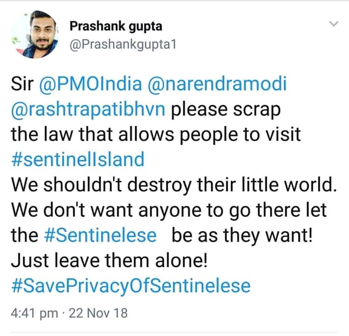 imeangod's tweet photo. #SavePrivacyOfSentinelese
It's our duty to protect these peoples....
@PMOIndia. @narendramodi
@SushmaSwaraj @rajnathsingh https://t.co/XSWUuRkbO6