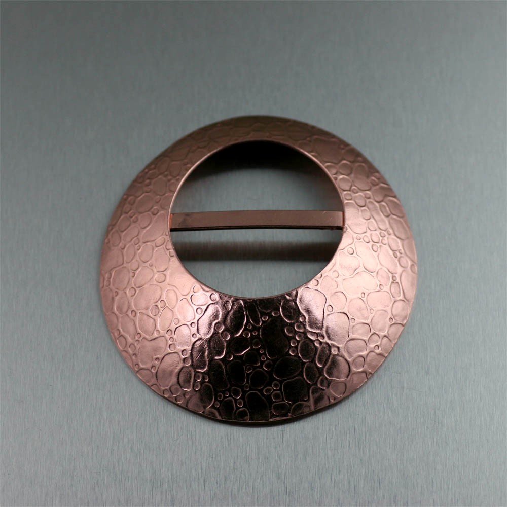 Striking Bubble Embossed Copper Scarf Ring  Offered on #ILoveCopperJewelry #CopperGifts #stylish ilovecopperjewelry.com/bubble-embosse…