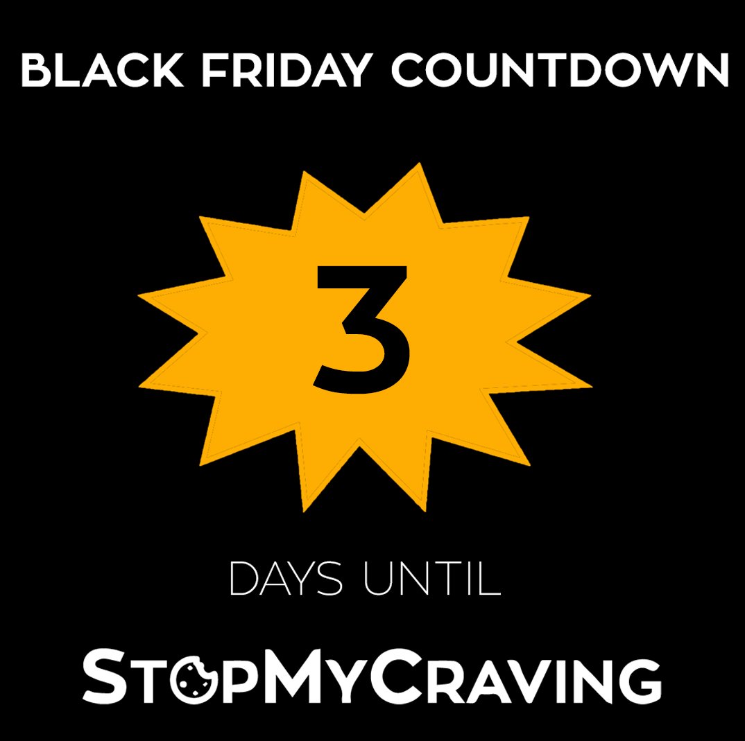 stopmycraving's tweet photo. Did you hear? 📳 3 DAYS LEFT of the StopMyCraving #BlackFriday sale this weekend!! 50% off ALL products with the code "BLACKFRIDAY50" Treat yourself before it's too late!! 🍪😀 #sale #blackfriday #snacks #healthy #drinks #vegan #glutenfree #yum https://t.co/TQOsF5QtmQ