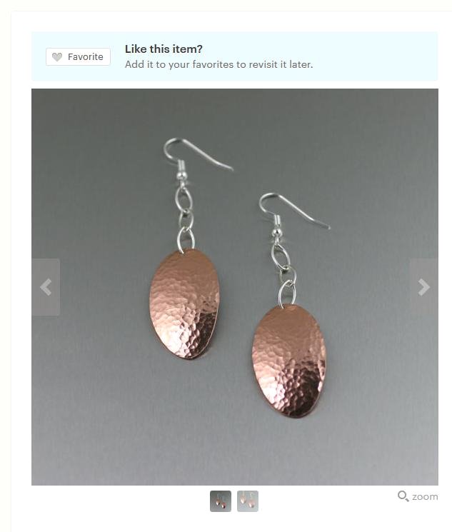 Fashion-foward Oval Hammered Rose Gold-Tone Dangle Earrings Highlighted by #Etsy #Handcrafted #7thAnniversary etsy.com/listing/182319…