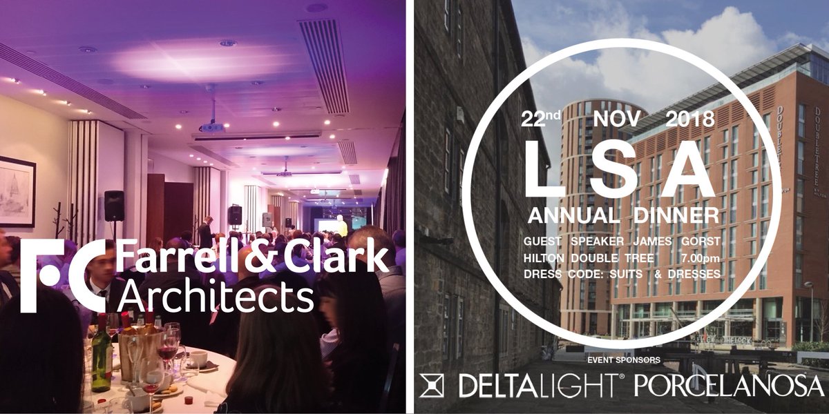 FarrellandClark's tweet photo. Our @FarrellandClark team had a great evening at the @Leedsarchitects Annual Dinner last night. It was really good to catch up with old friends and colleagues, and hear James Gorst's talk. Congratulations to all those involved on another great event. #LSAdinner #architecture https://t.co/wvMNO358yC