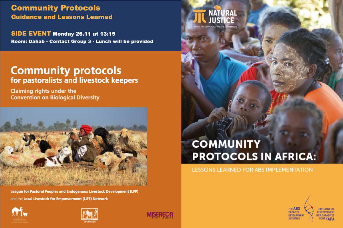 naturaljustice's tweet photo. At our side event at @EgyptCOP14 we will also be launching a brand new publication, Community Protocols in Africa: Lessons learned in ABS implementation" - you can follow us here for updates. #indigenouspeoples #communityprotocols https://t.co/esmG27VmFq