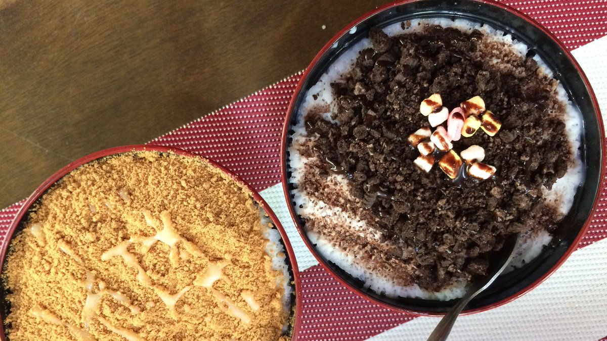 IlocanoD's tweet photo. Ilocano Diner’s best-selling dessert... the Korean Cup Bingsu! It is made of pure finely crushed milk ice, corn flakes at the bottom and chocolate tidbits, choco syrup and marshmallows for the toppings! How yummy is that? 😍 https://t.co/Lr1YFBt6Kj