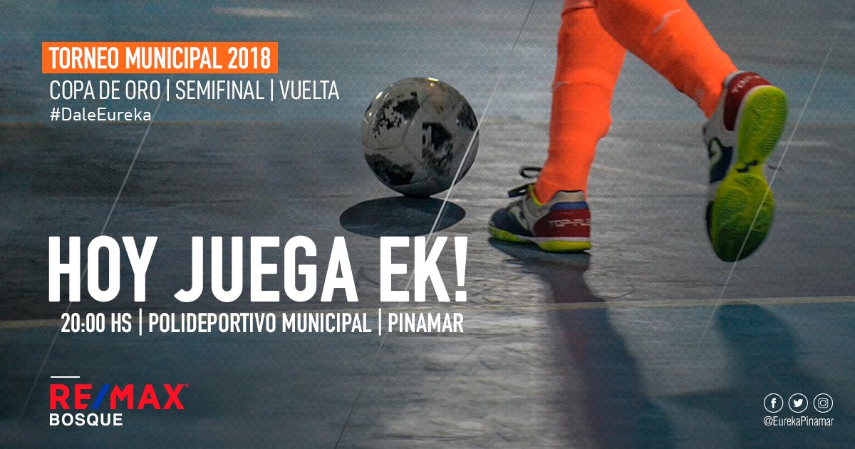 Hoy juega Eureka! Veni a alentar al Ekipo
Te esperamos a las 20.00 Hs en el Polideportivo Municipal
#DaleEureka #EurekaPinamar #EkF5 #Futsal #TorneoMunicipal #CopaDeOro
