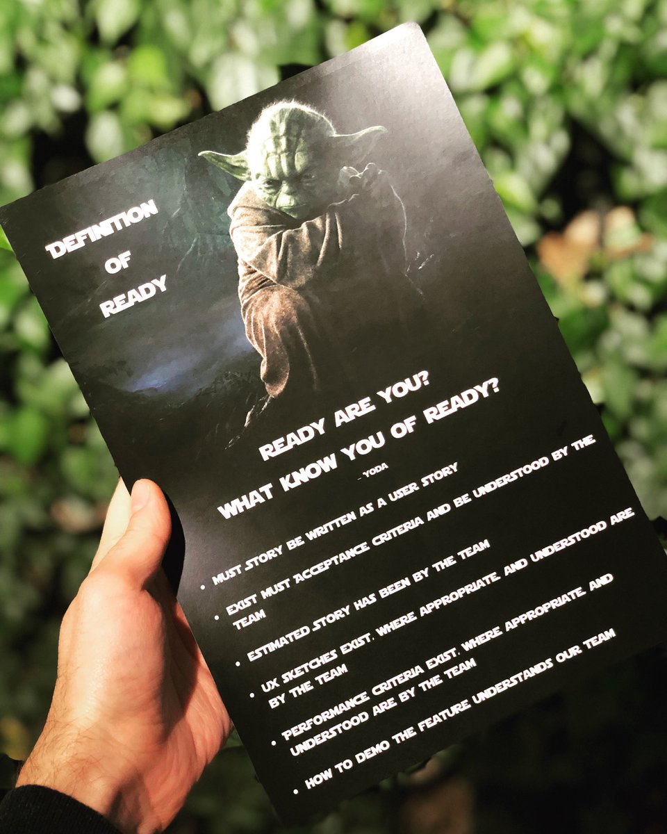 lukaszjaruzal's tweet photo. Our Definition of Ready 😉
___
It’s great to be part of this awesome Unity Team that we have here in @SetappCompany 🔥🔥🔥
___
Check out @Shapes3D
Download our app Shapes 3D Geometry Drawing 👊
___
#scrum #scrummaster #definitionofready #agile #agilecoach #startup #unity3d https://t.co/dA6tUgIRWw