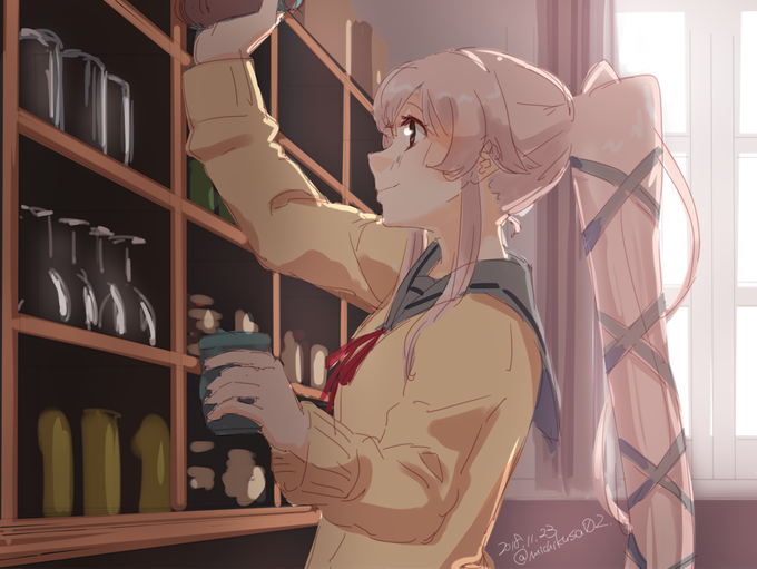 お茶にしましょう #艦これ版深夜の真剣お絵描き60分一本勝負
#艦これ版真剣お絵描き60分一本勝負_20181123 